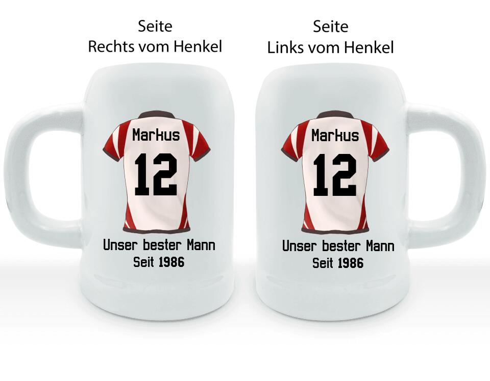 Sport-Trikot - Personalisierbarer Bierkrug