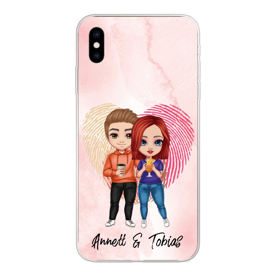 Comic Style Paar Fingerabdruck - Personalisierbare Handyhülle