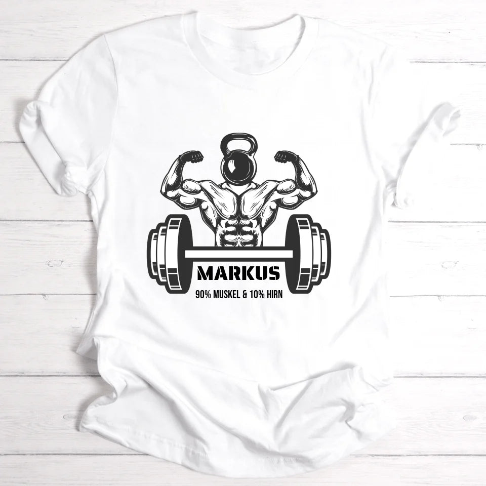 90% Muskeln/Männer-Geschenk - Personalisierbares T-Shirt