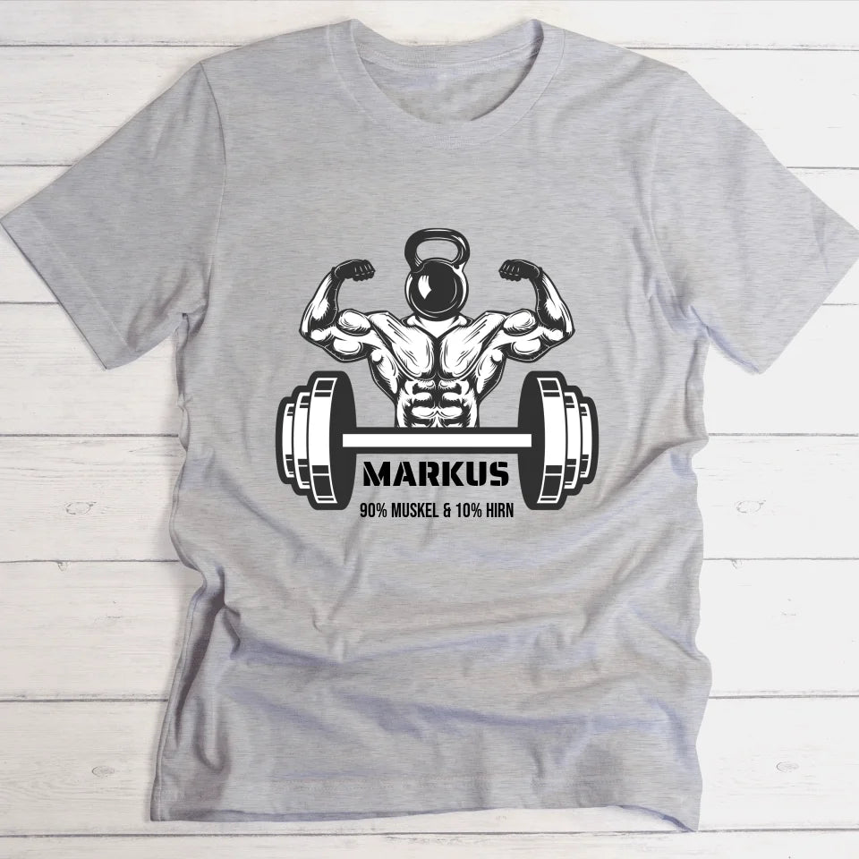 90% Muskeln/Männer-Geschenk - Personalisierbares T-Shirt