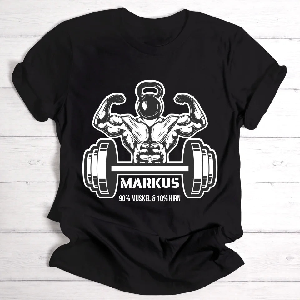 90% Muskeln/Männer-Geschenk - Personalisierbares T-Shirt