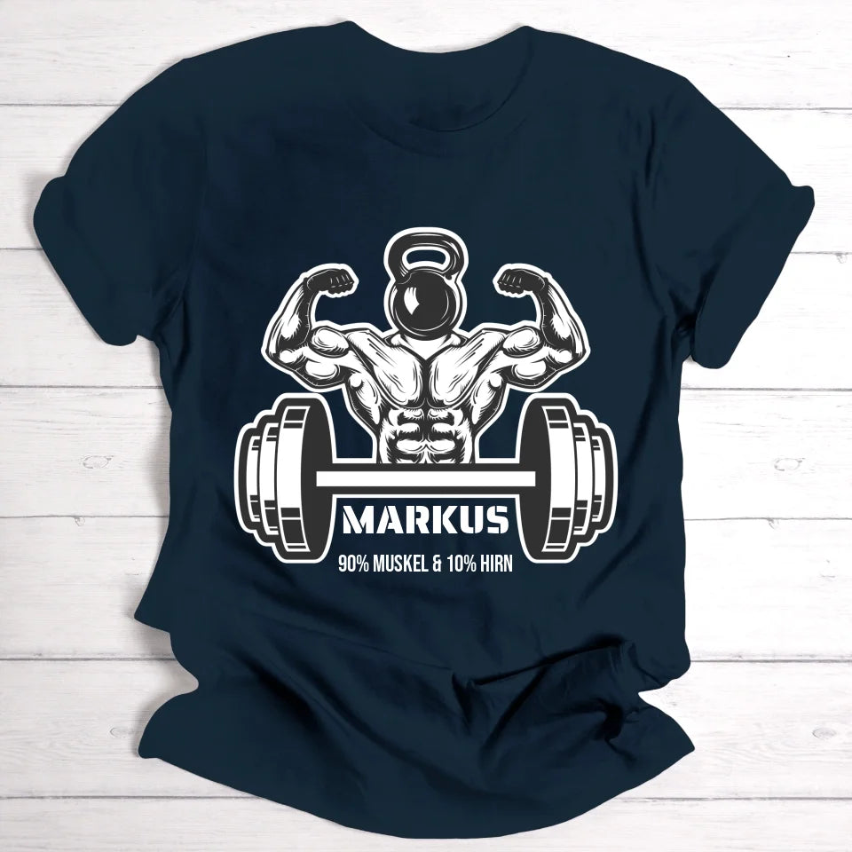 90% Muskeln/Männer-Geschenk - Personalisierbares T-Shirt