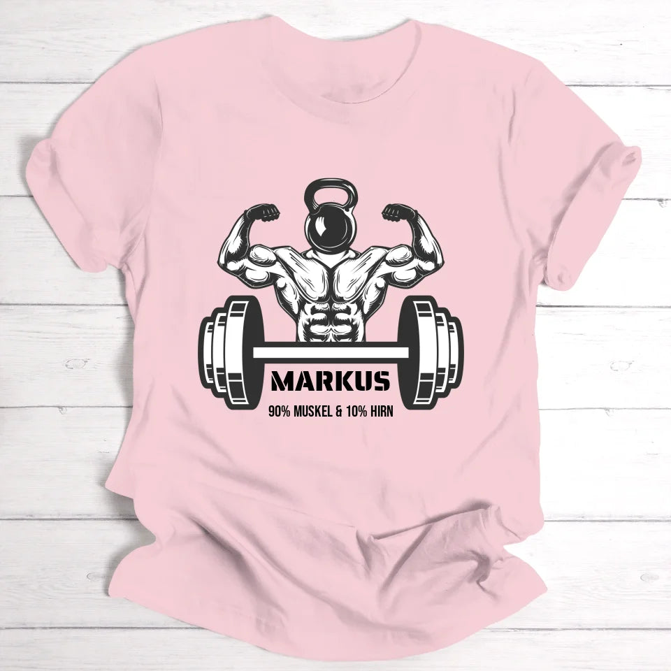 90% Muskeln/Männer-Geschenk - Personalisierbares T-Shirt