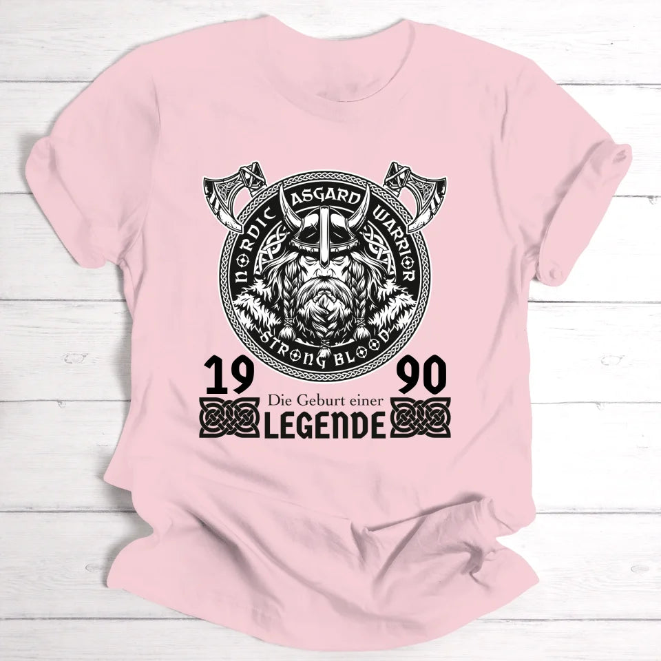 Die Geburt einer Legende Wikinger Motiv - Personalisierbares Herren-T-Shirt