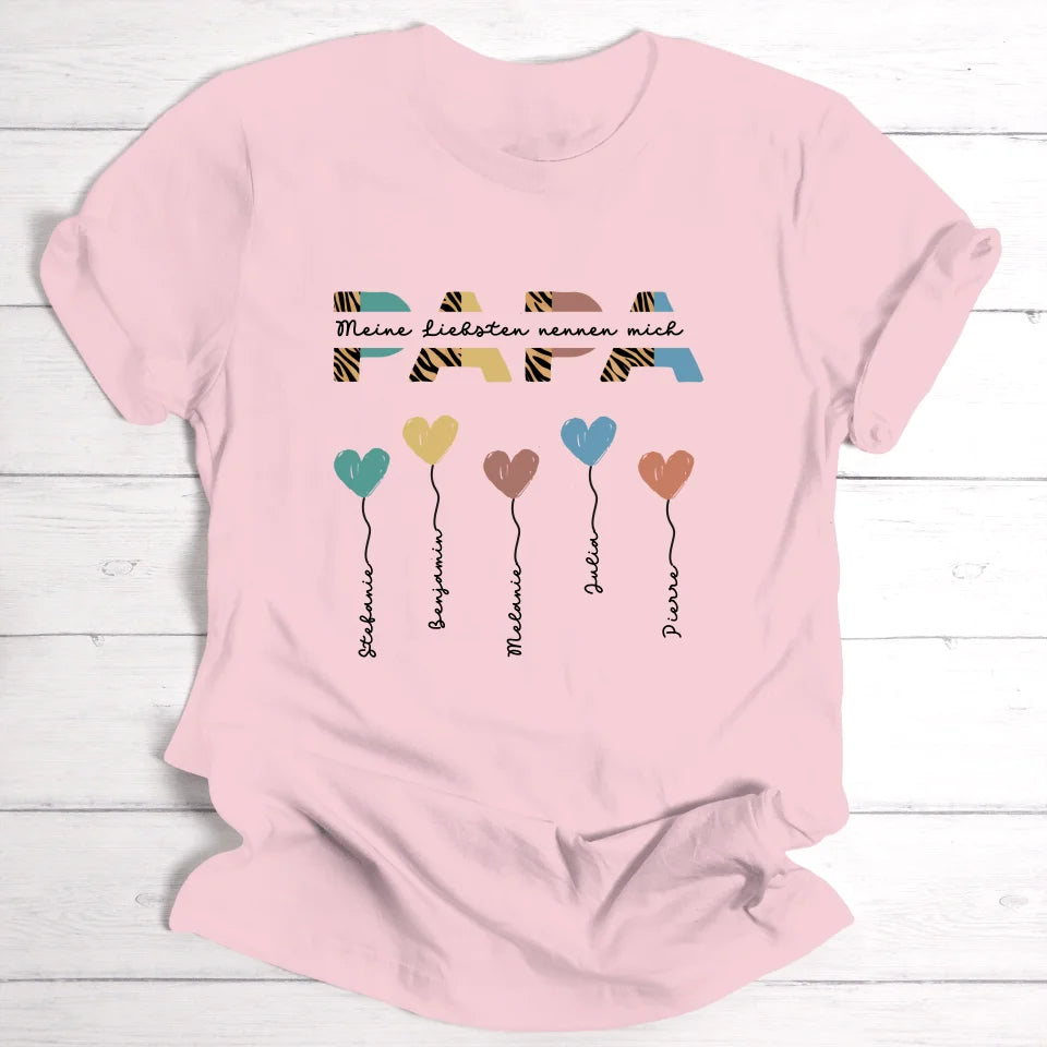 Papa / Opa Herzballons - Personalisierbares Herren-T-Shirt