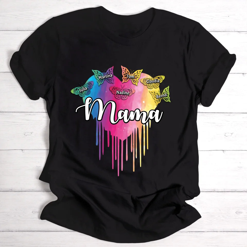 Mamas Schmetterlinge - Personalisierbares T-Shirt