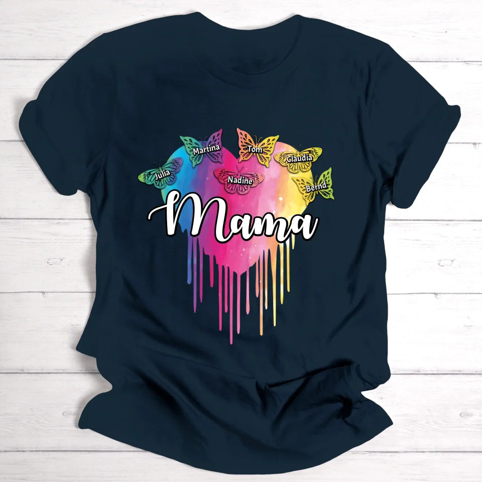 Mamas Schmetterlinge - Personalisierbares T-Shirt