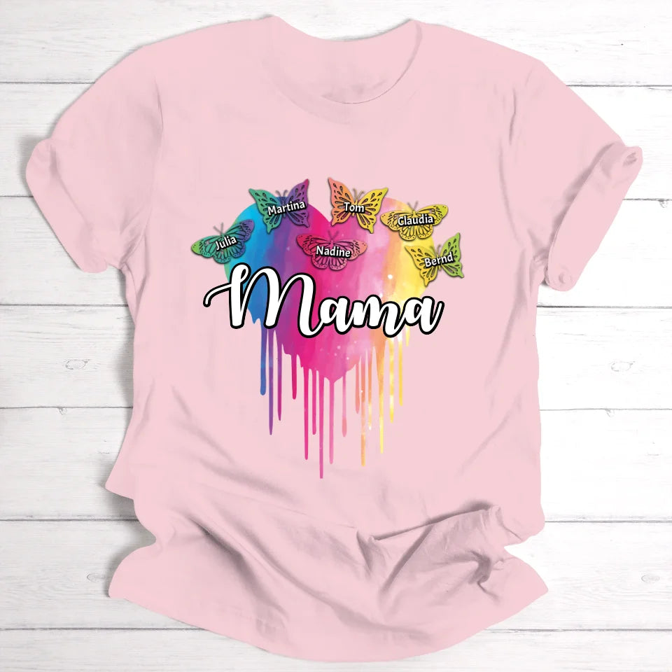 Mamas Schmetterlinge - Personalisierbares T-Shirt