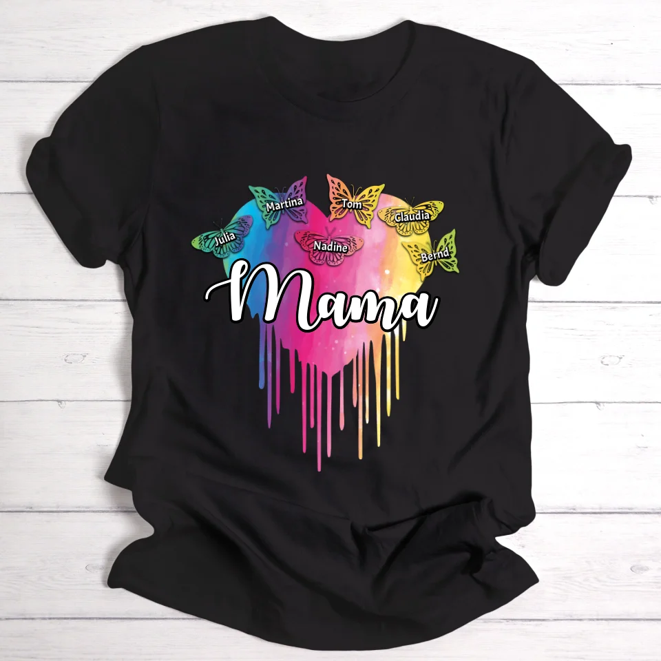 Mamas Schmetterlinge - Personalisierbares T-Shirt