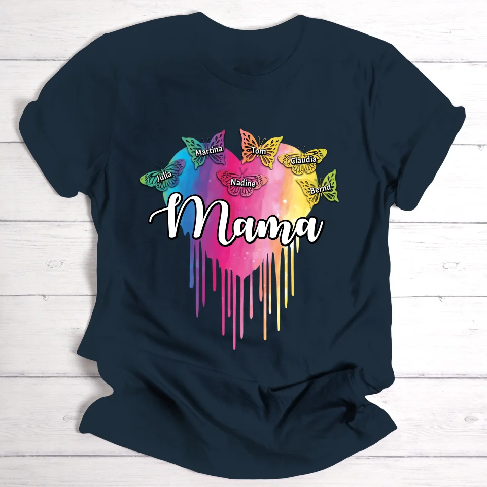Mamas Schmetterlinge - Personalisierbares T-Shirt