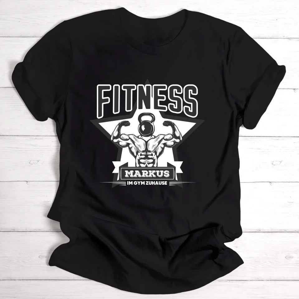 Im Gym zuhause - Personalisierbares T-Shirt