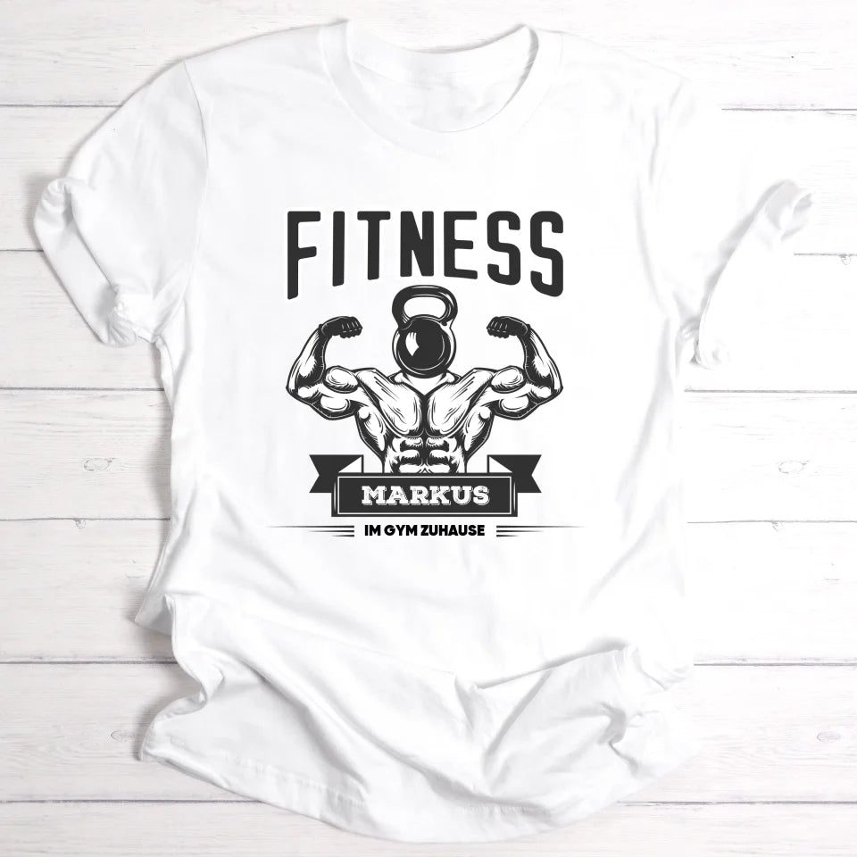 Im Gym zuhause - Personalisierbares T-Shirt