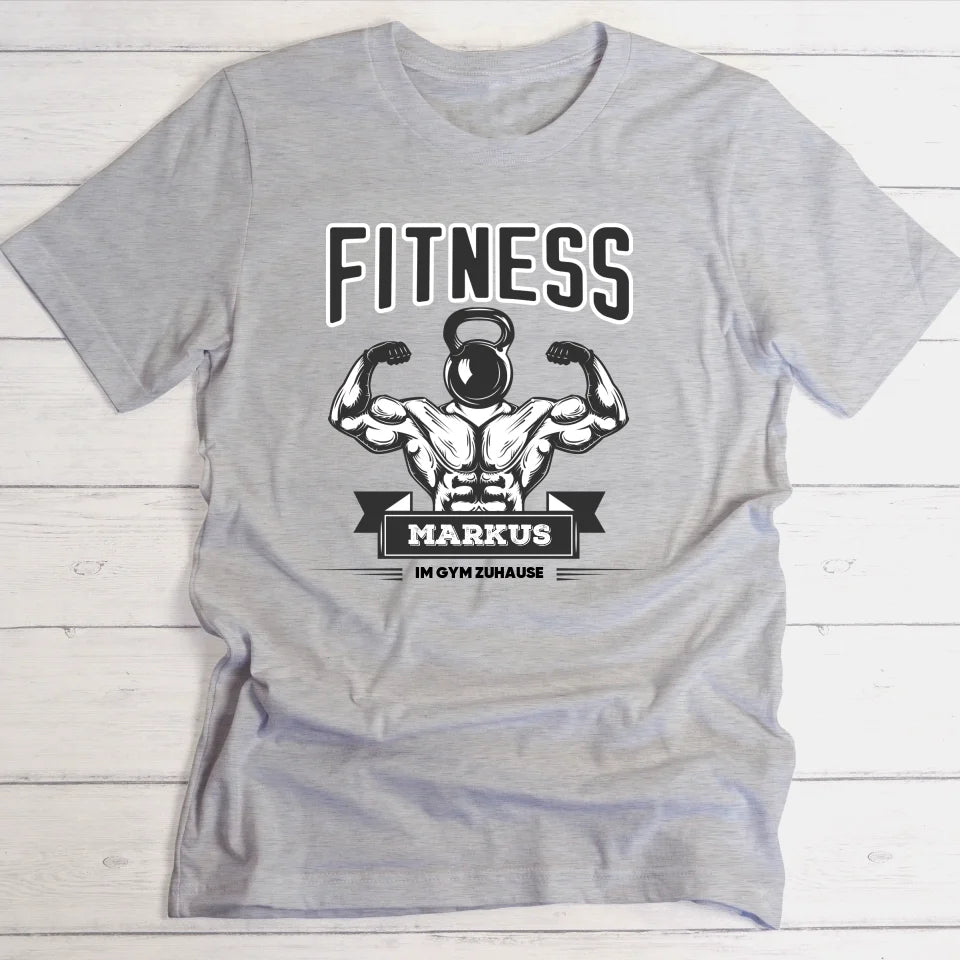 Im Gym zuhause - Personalisierbares T-Shirt