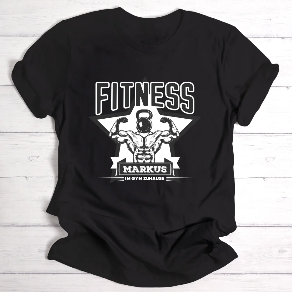 Im Gym zuhause - Personalisierbares T-Shirt