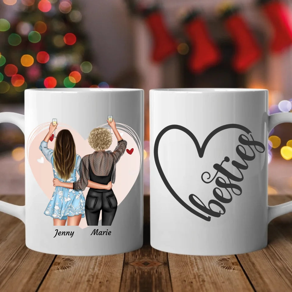Party Besties mit Herz - Personalisierbare Tasse