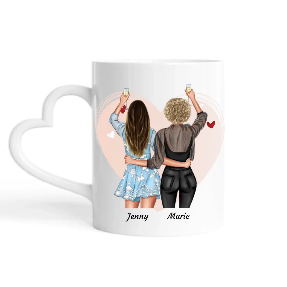 Party Besties mit Herz - Personalisierbare Tasse
