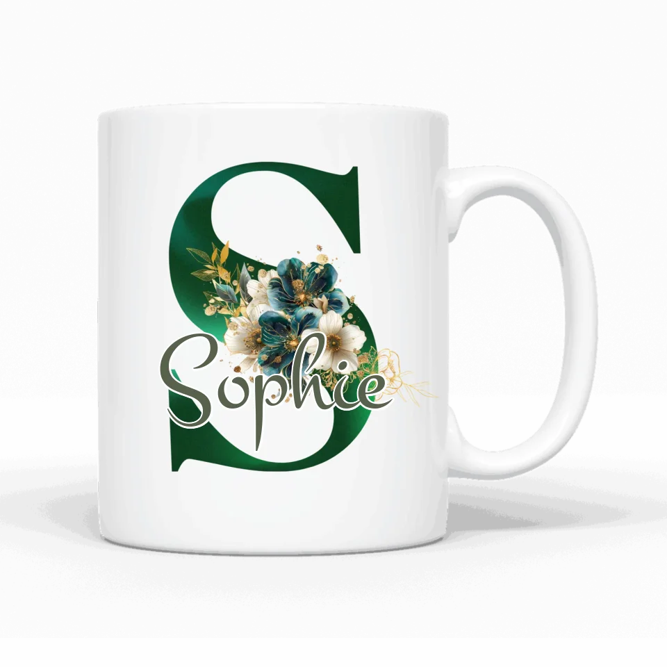 Namenstasse Design Edition Smaragd - Personalisierbare Tasse