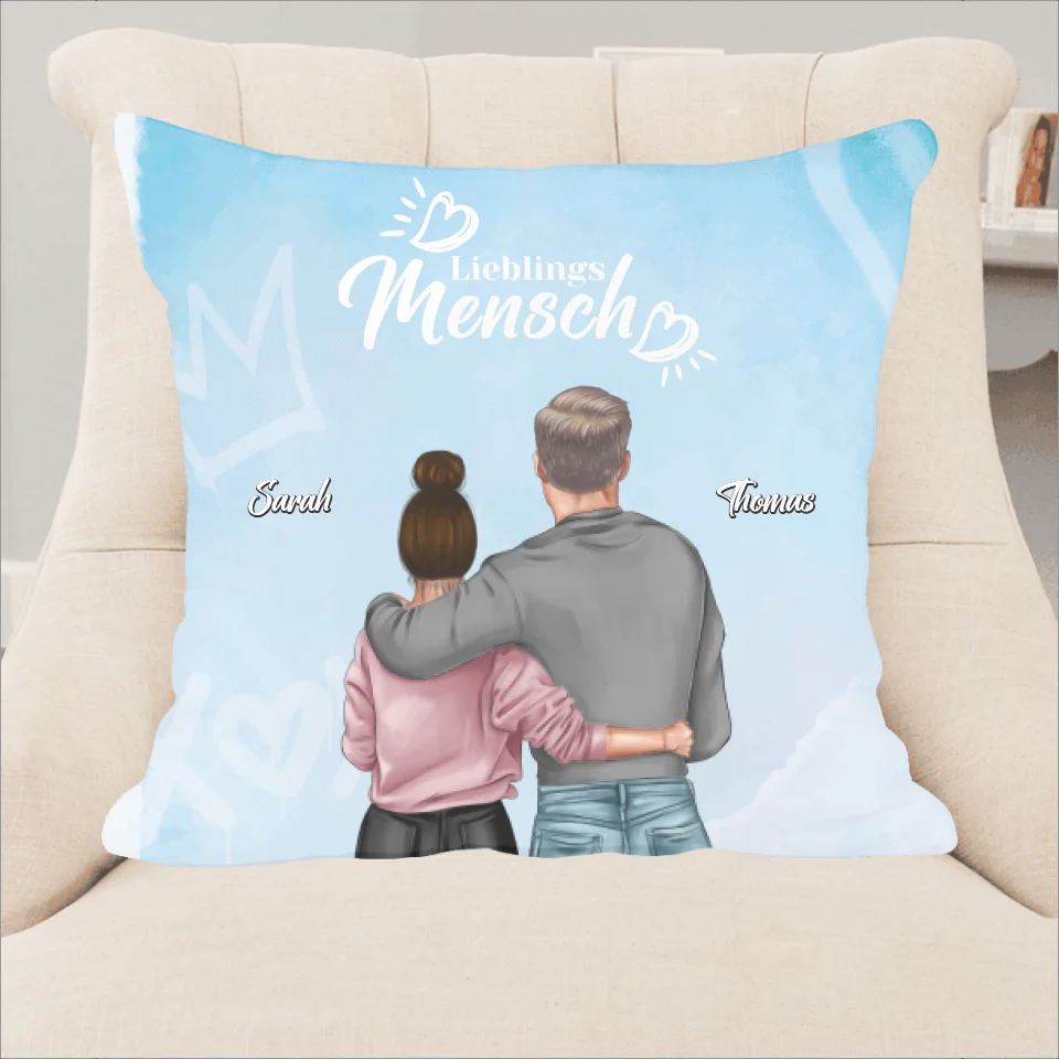 Queen & King mit Hintergrund - Personalisierbares Kissen (40x40cm)