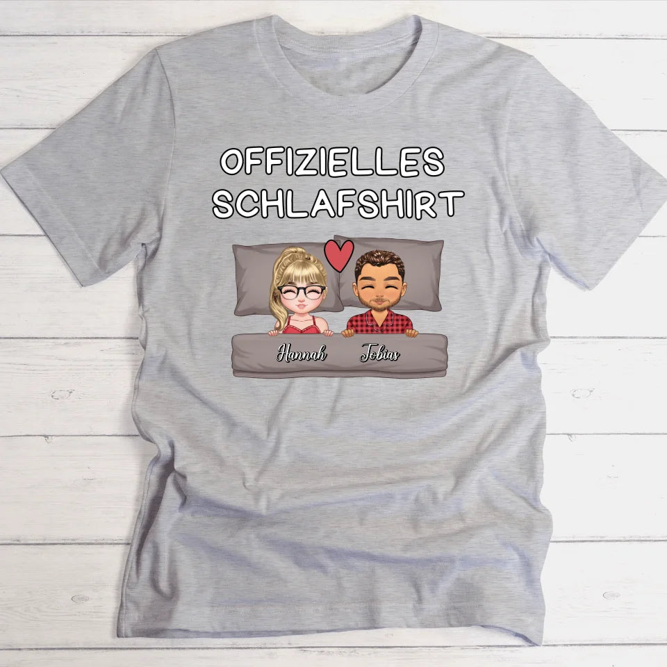 Offizielles Schlafshirt für Paare - Personalisierbares T-Shirt