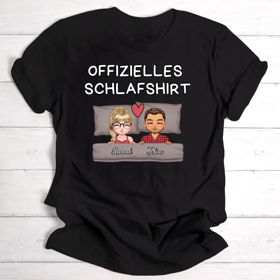 Offizielles Schlafshirt für Paare - Personalisierbares T-Shirt