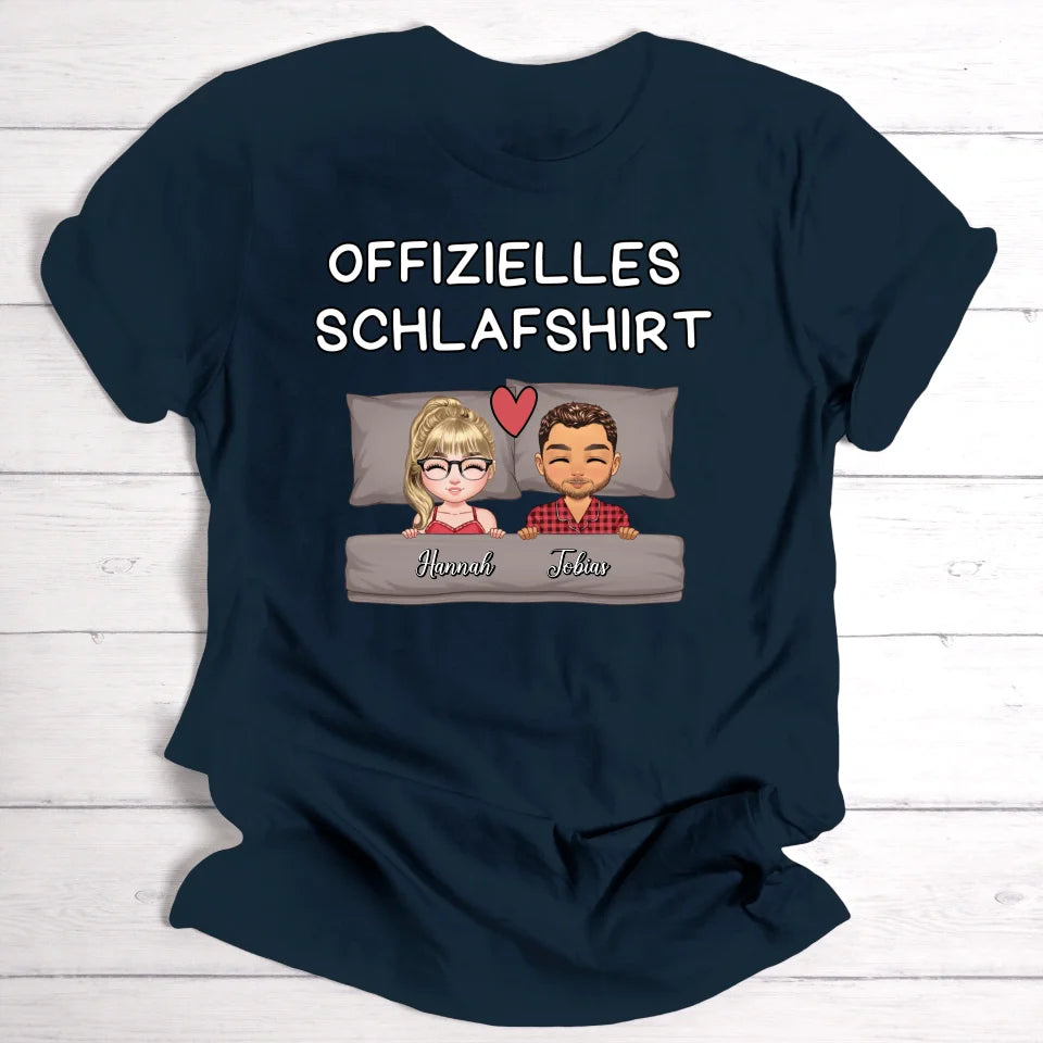 Offizielles Schlafshirt für Paare - Personalisierbares T-Shirt