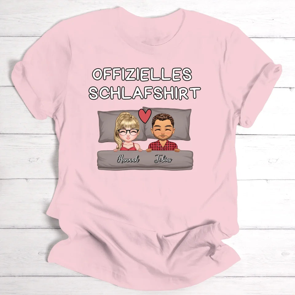 Offizielles Schlafshirt für Paare - Personalisierbares T-Shirt