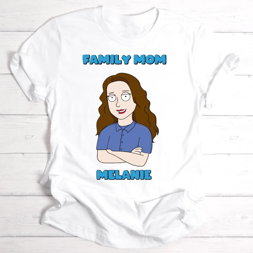 Familie Mama Cartoon - Personalisierbares T-Shirt