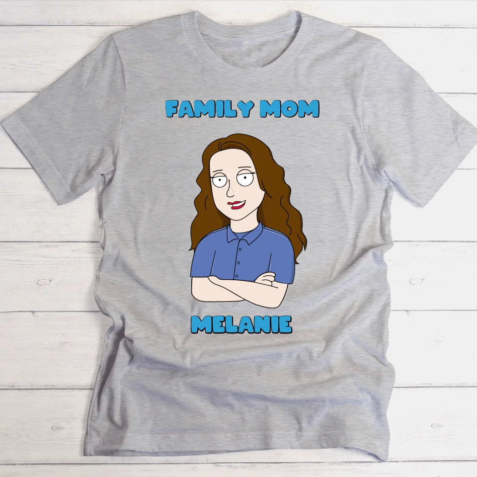 Familie Mama Cartoon - Personalisierbares T-Shirt
