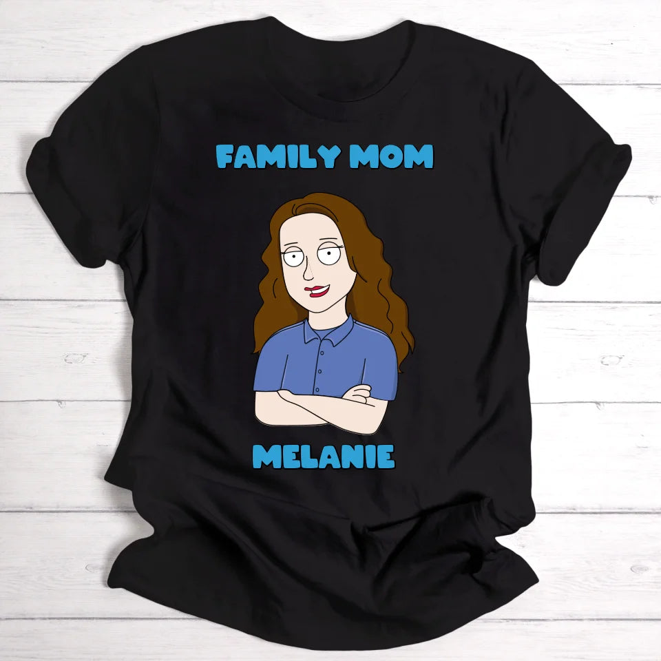 Familie Mama Cartoon - Personalisierbares T-Shirt