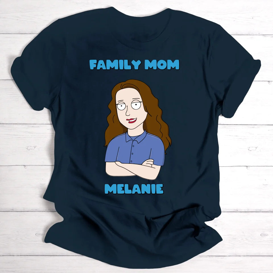 Familie Mama Cartoon - Personalisierbares T-Shirt