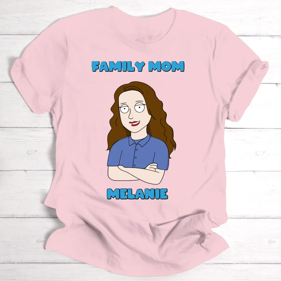 Familie Mama Cartoon - Personalisierbares T-Shirt