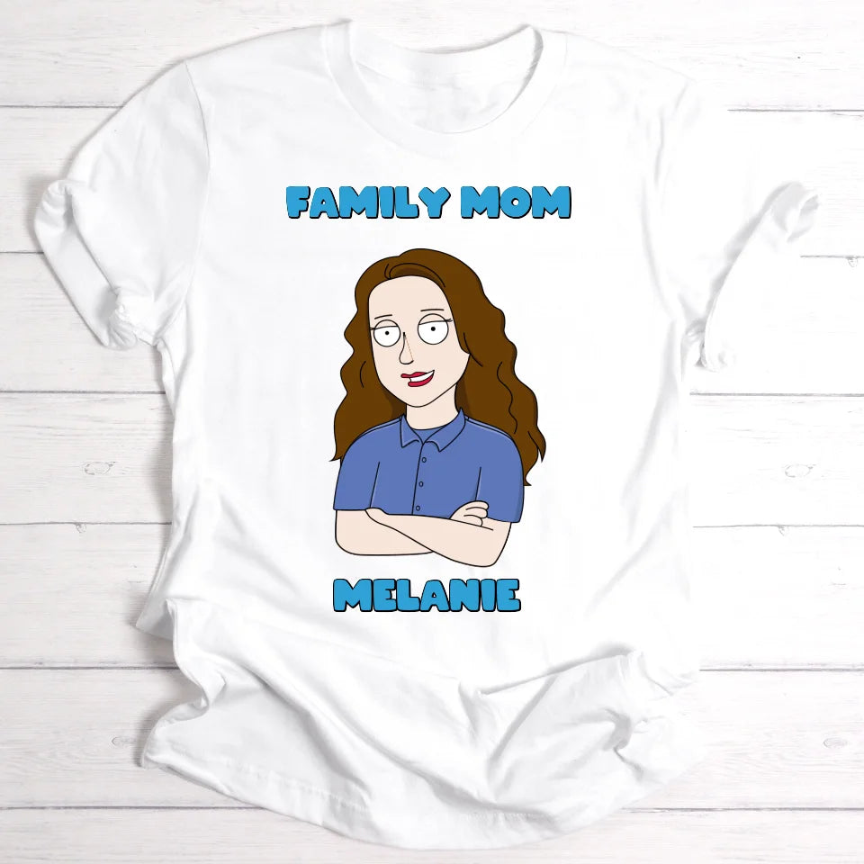 Familie Mama Cartoon - Personalisierbares T-Shirt