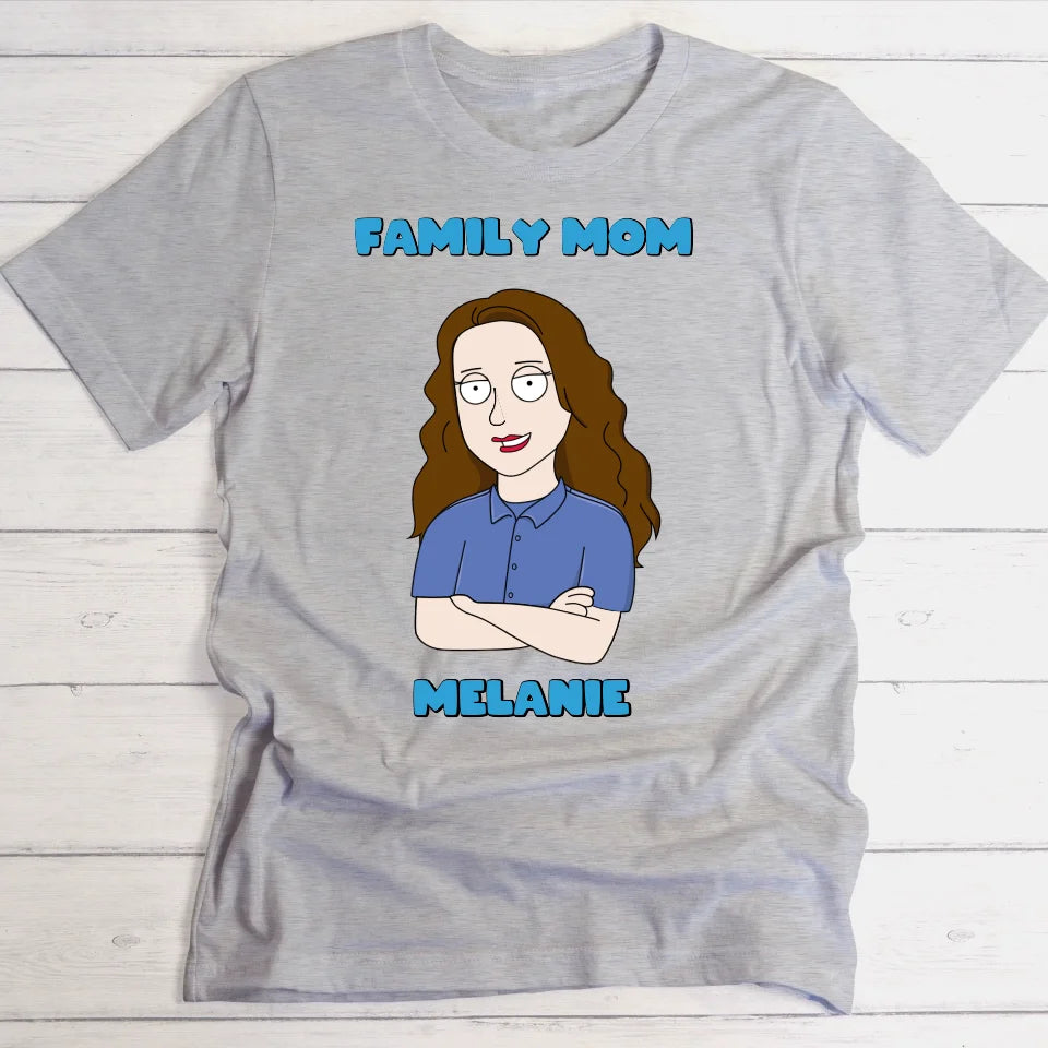 Familie Mama Cartoon - Personalisierbares T-Shirt