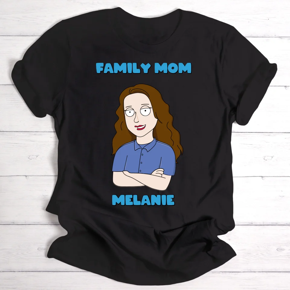 Familie Mama Cartoon - Personalisierbares T-Shirt