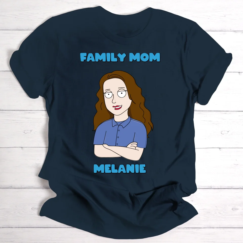 Familie Mama Cartoon - Personalisierbares T-Shirt