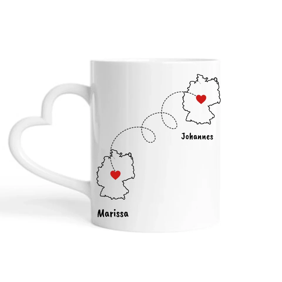 EU Länder Long Distance - Personalisierbare Tasse