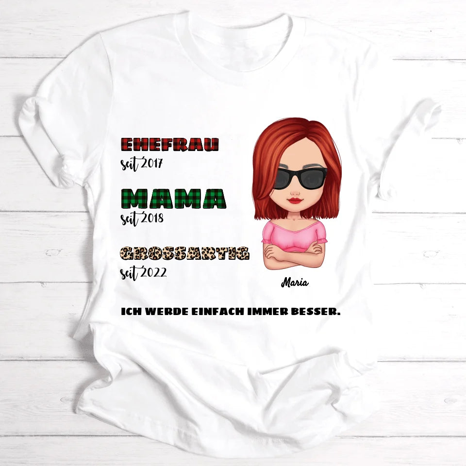Großartige Mama / Oma - Personalisierbares T-Shirt