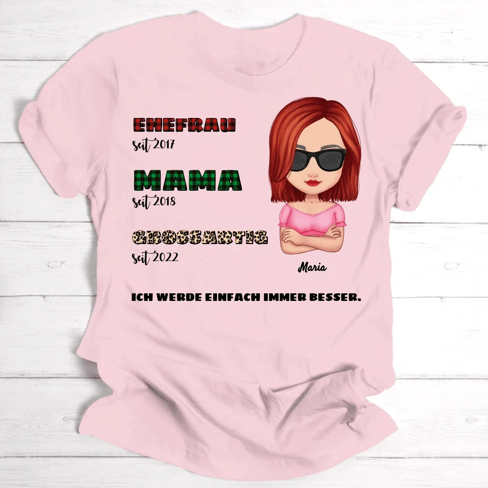 Großartige Mama / Oma - Personalisierbares T-Shirt