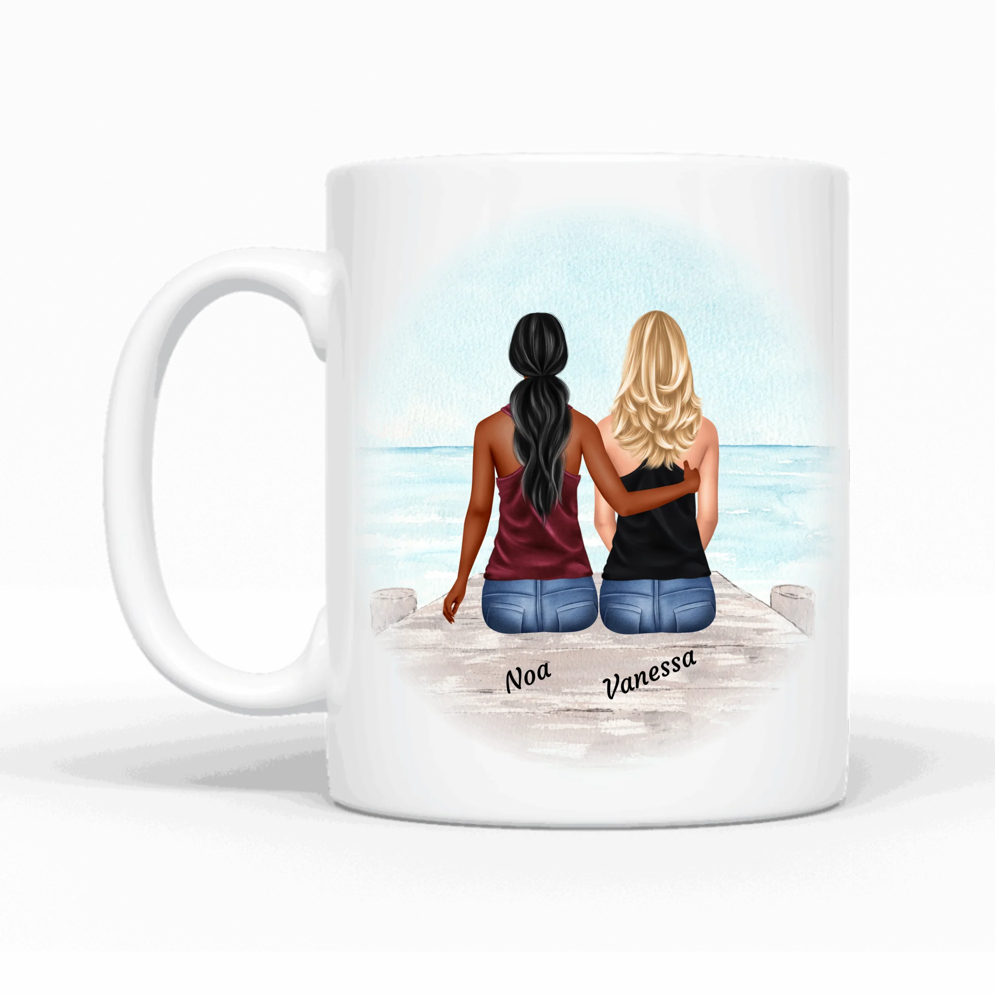 Frauen sitzend - Personalisierbare Tasse