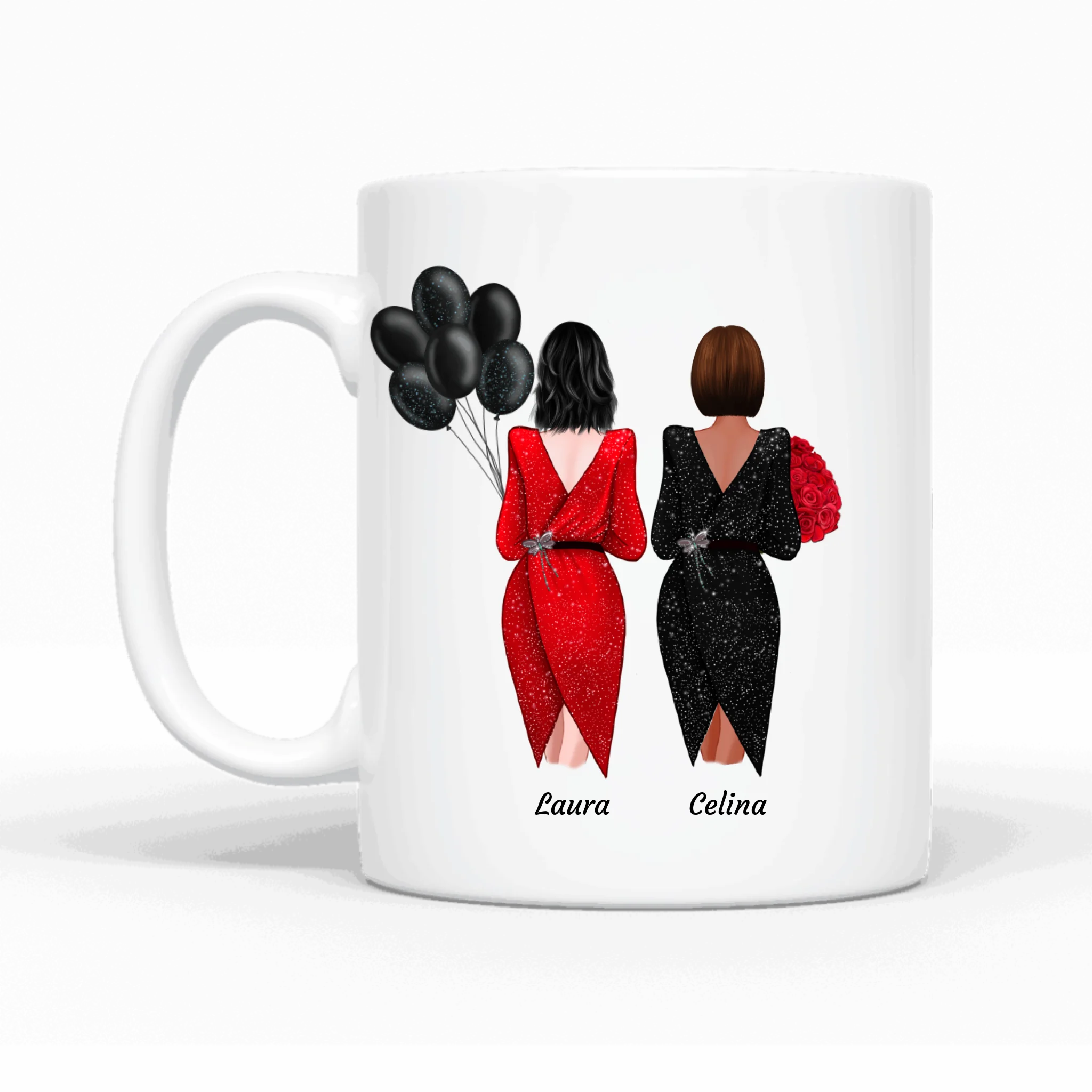 Festliche Besties - Personalisierbare Tasse