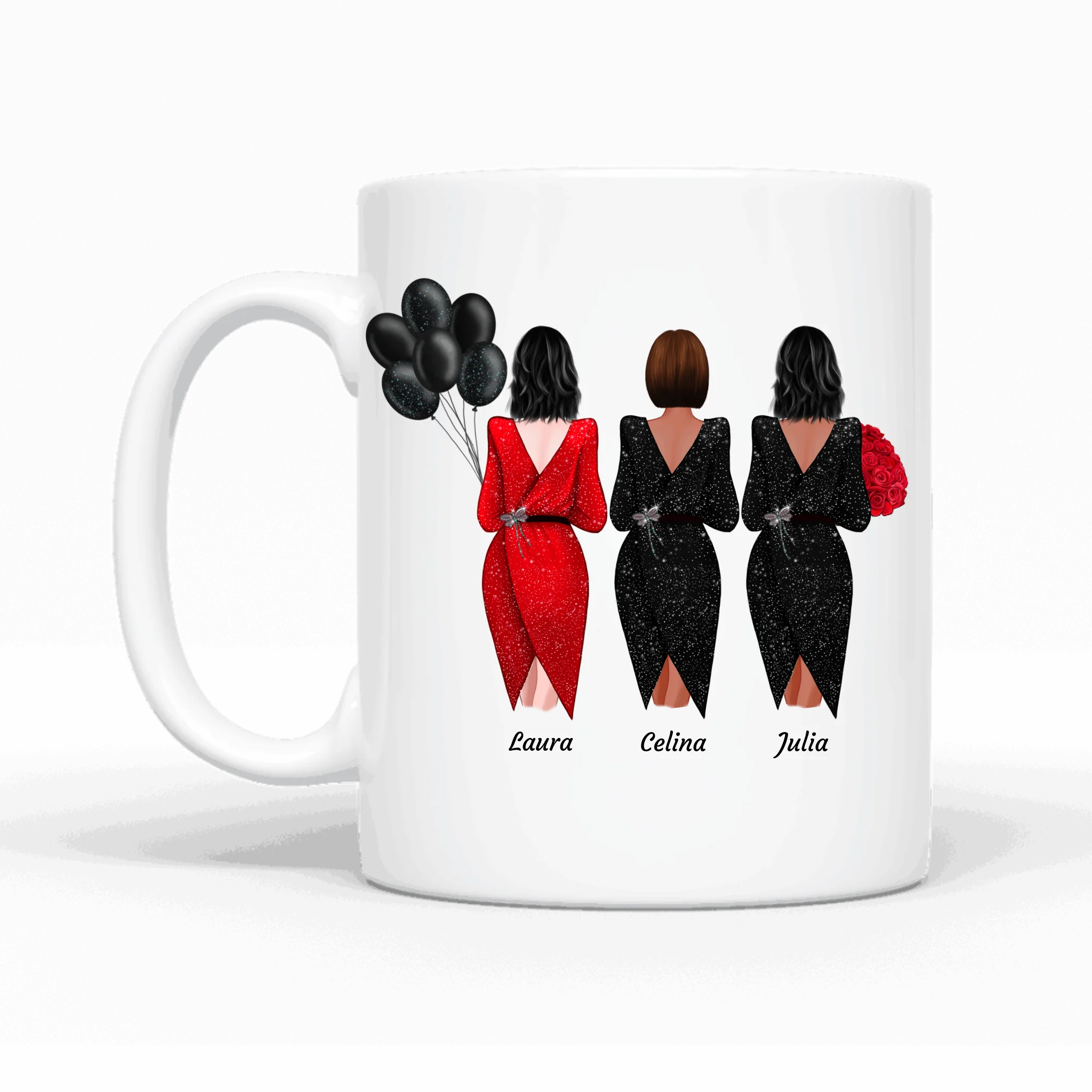 3 Festliche Besties - Personalisierbare Tasse