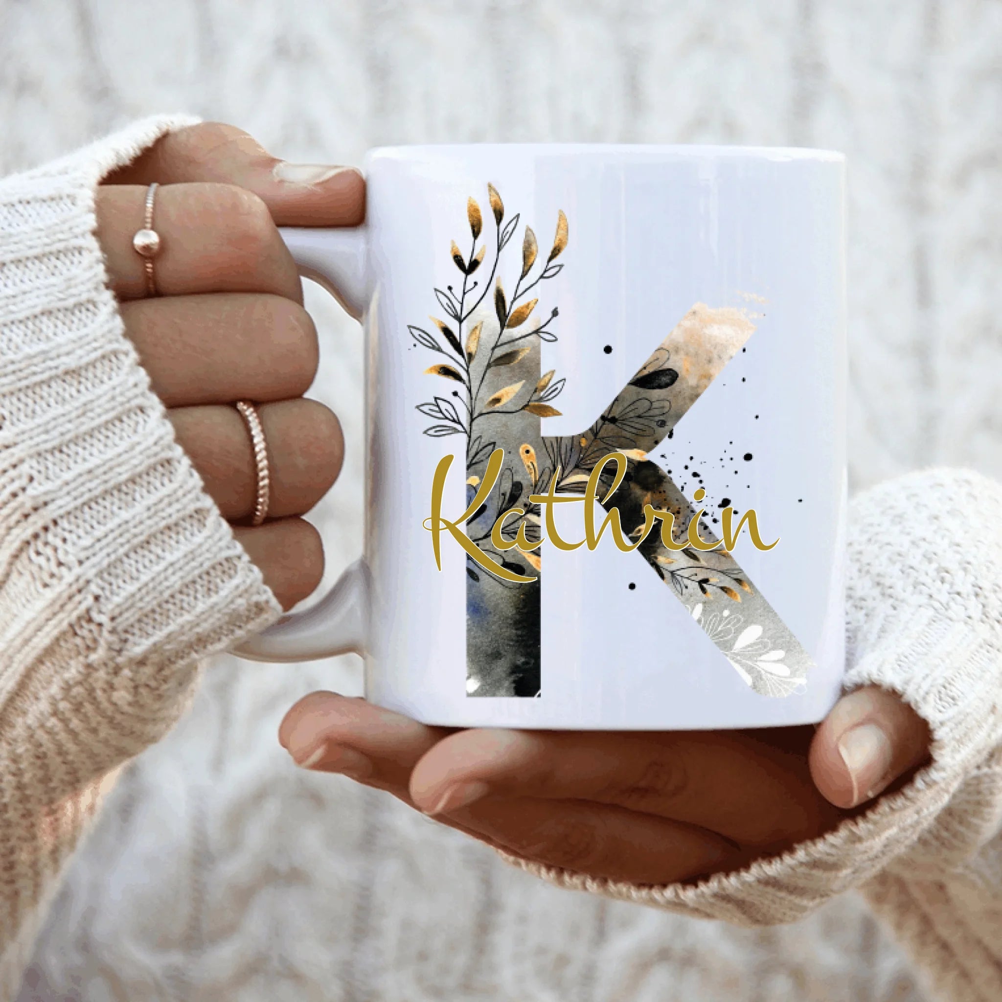 Namenstasse Design Edition schwarz transparent (einseitig) - Personalisierbare Tasse