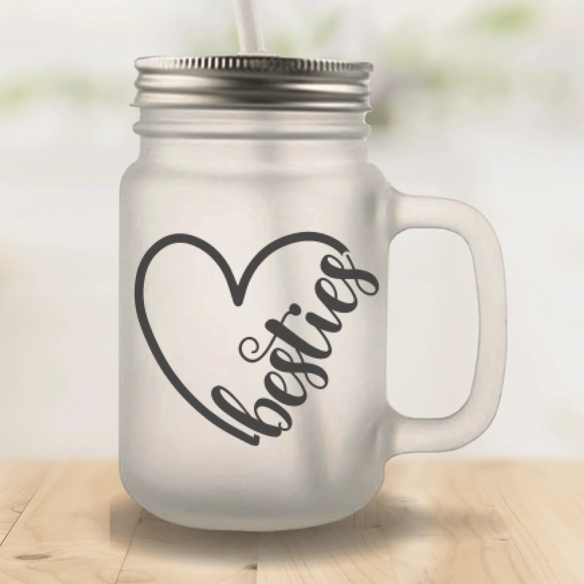 Sitzende Besties - Personalisierbares Henkelglas (kein Set)
