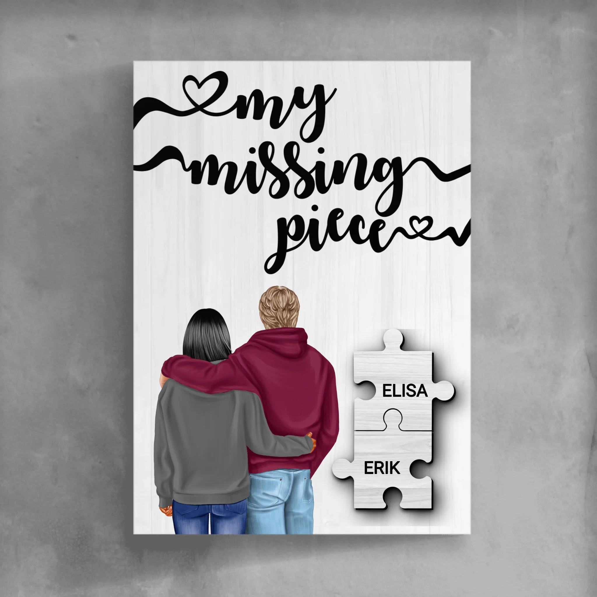 Du bist mein fehlendes Puzzlestück/ Paar-Geschenk - personalisierbares Poster