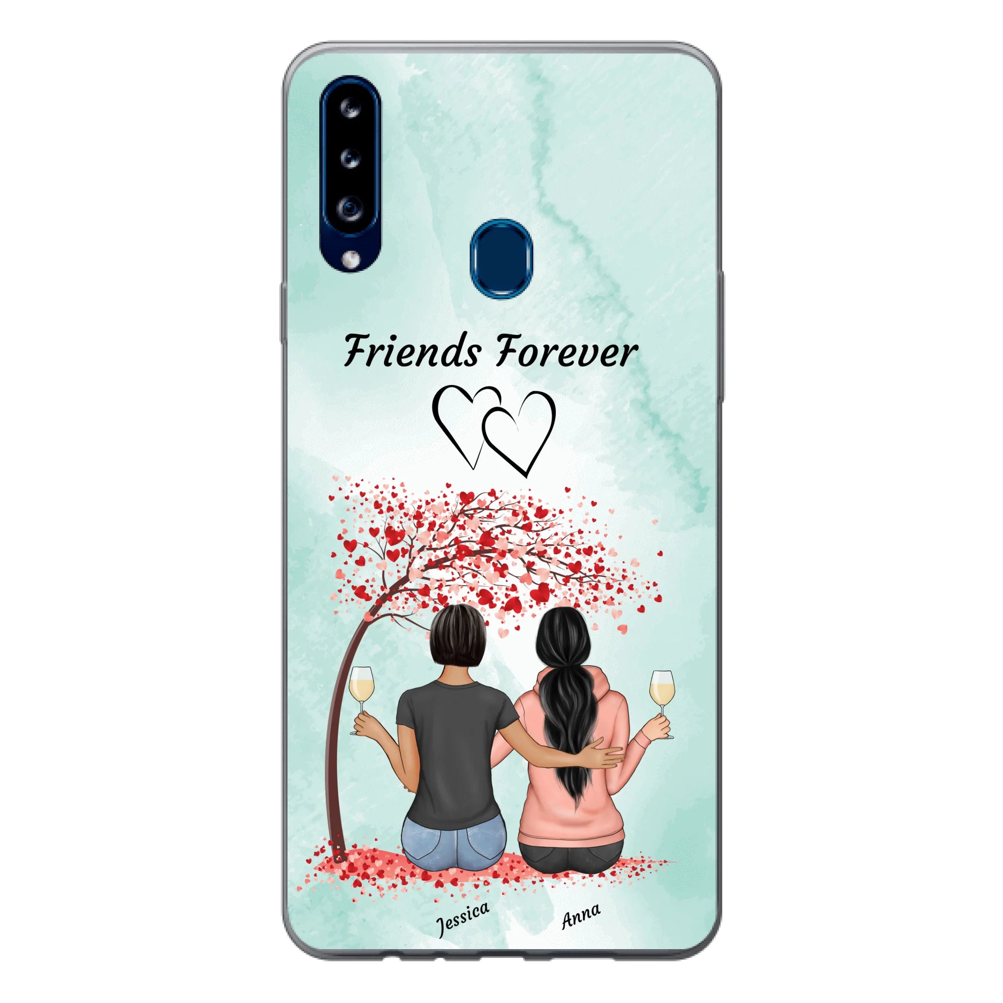 Sitzende Freundinnen unterm Baum - Personalisierbare Handyhülle