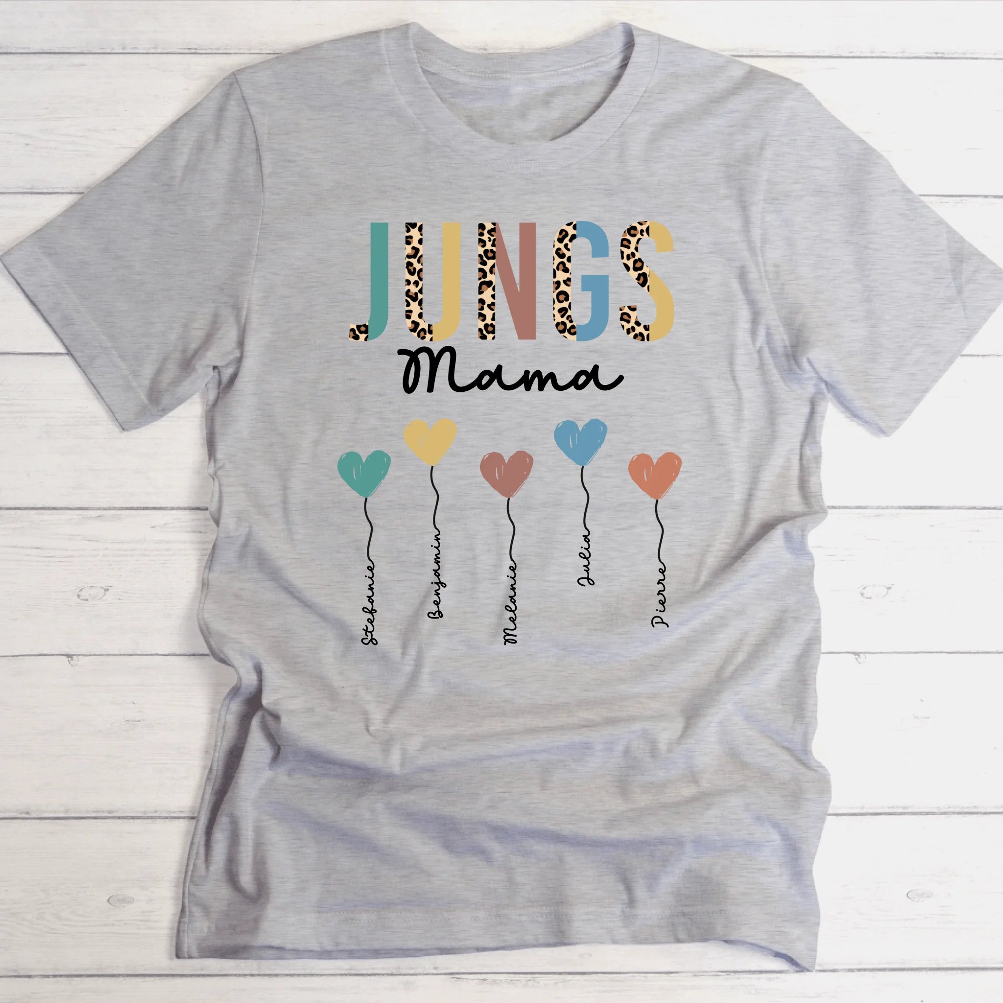 Jungs Mama / Oma Herzballons - Personalisierbares T-Shirt