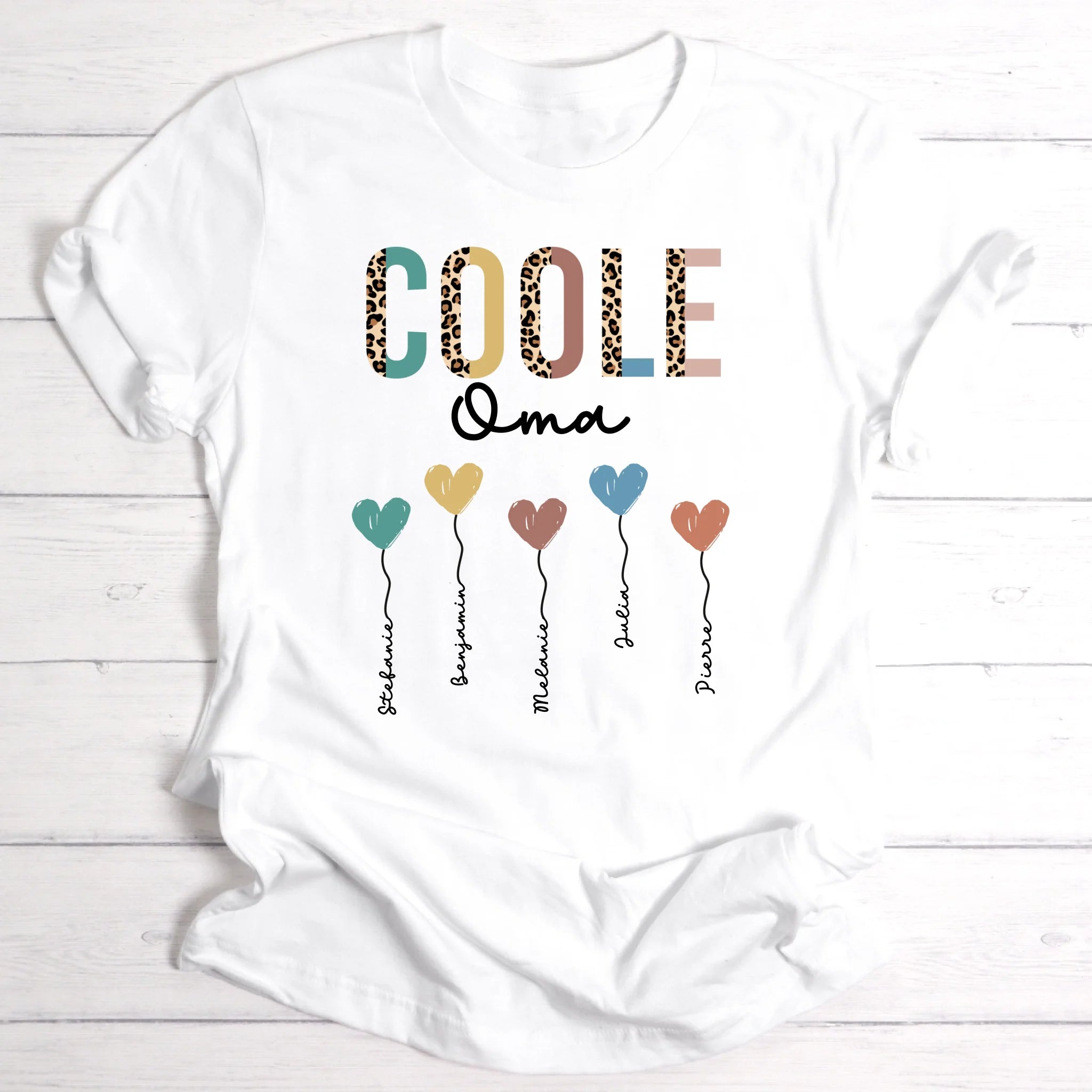 Coole Oma / Mama Herzballons - Personalisierbares T-Shirt