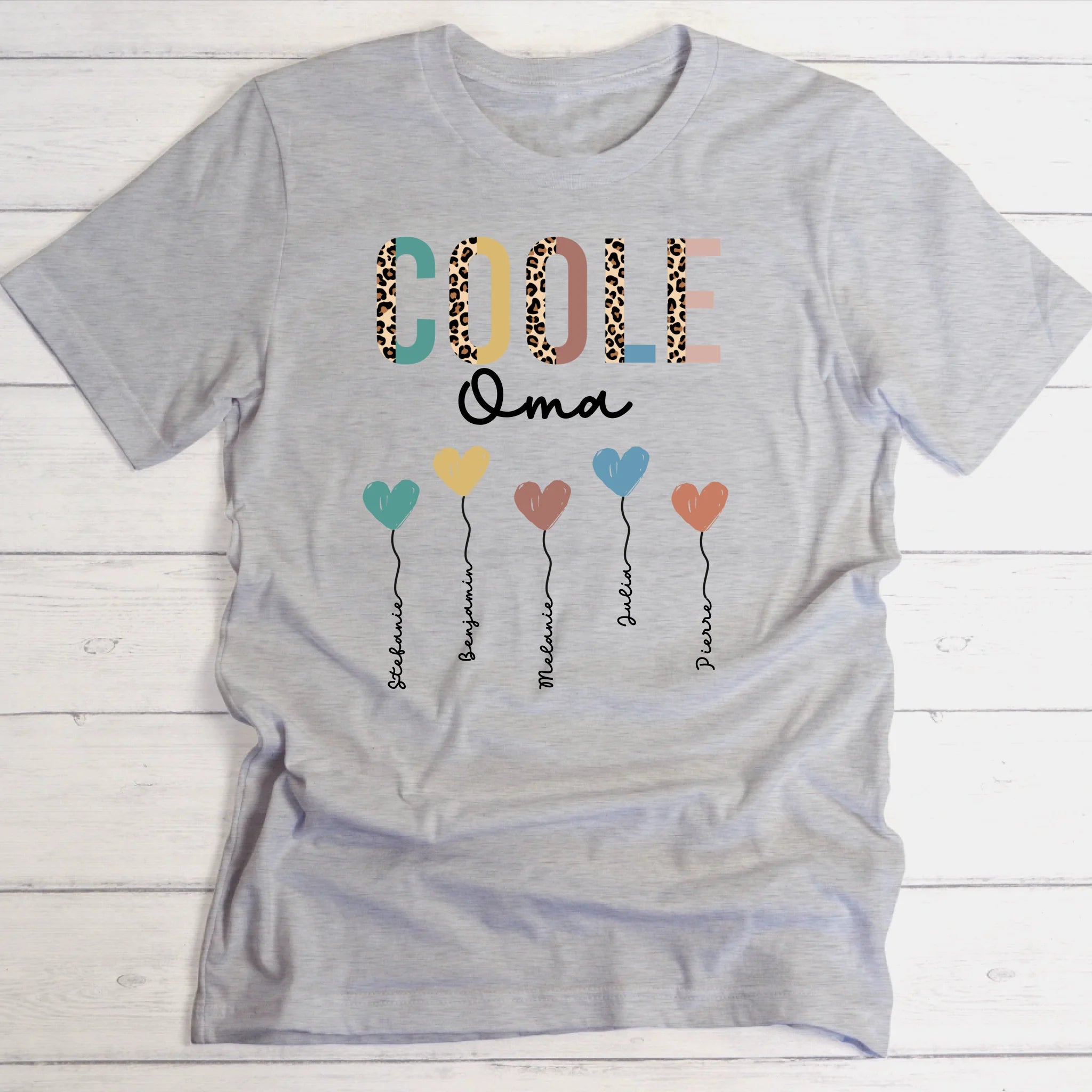 Coole Oma / Mama Herzballons - Personalisierbares T-Shirt