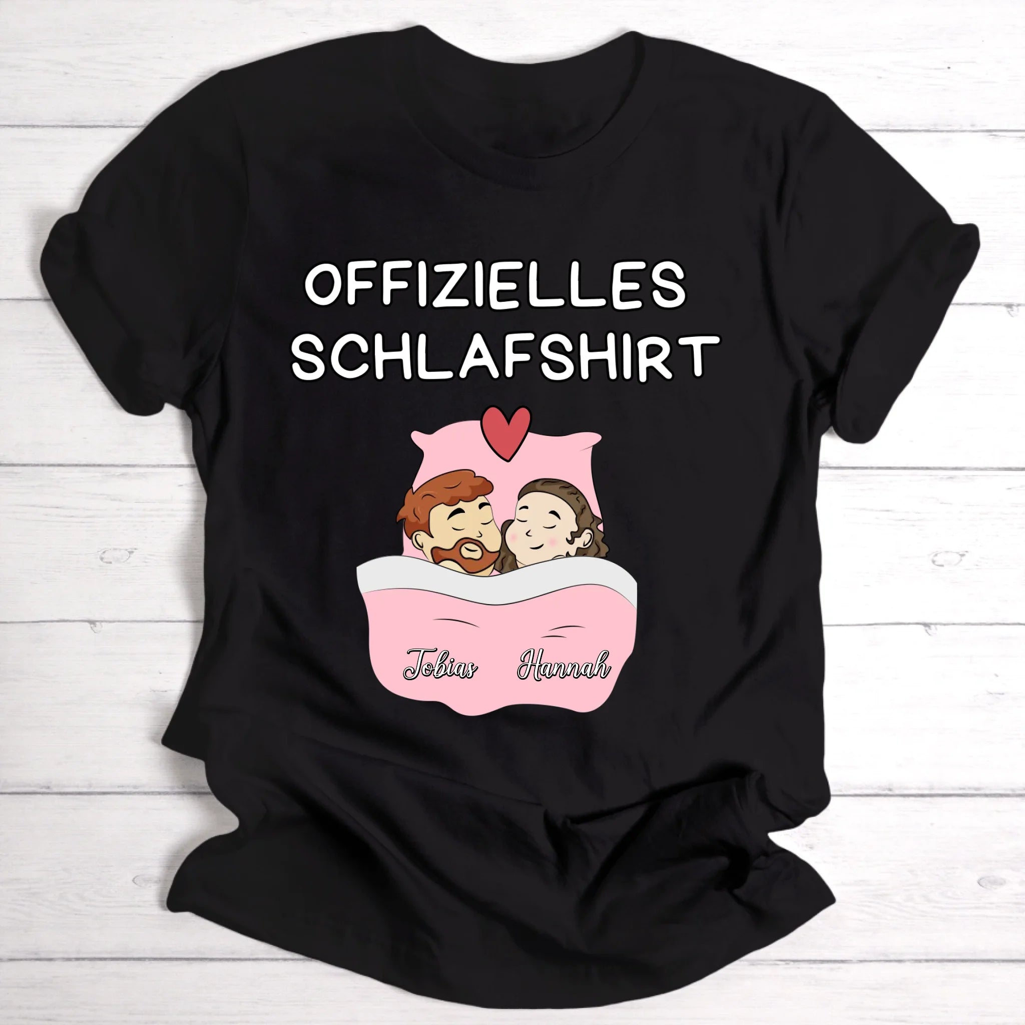 Offizielles Schlafshirt für Paare - Personalisierbares T-Shirt