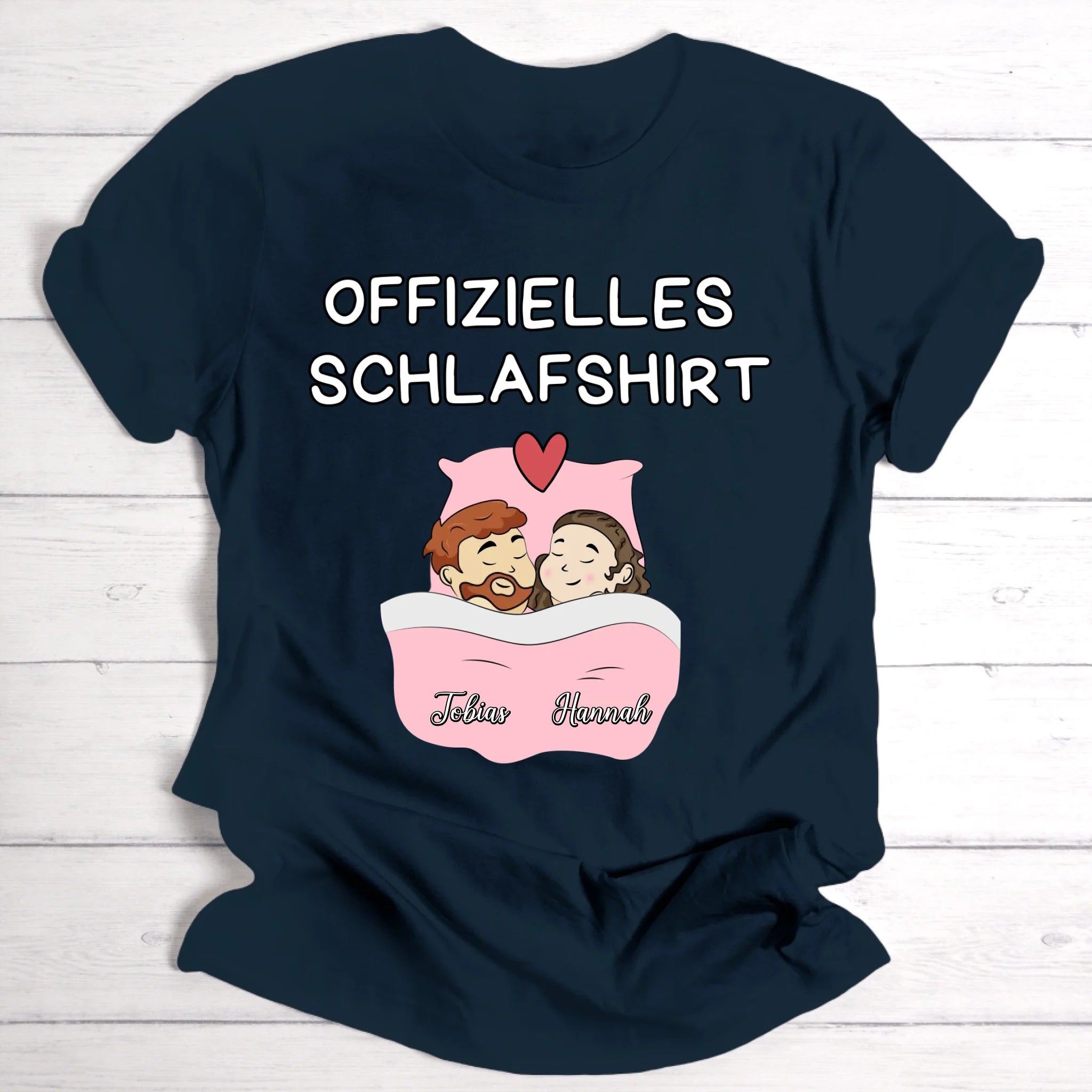 Offizielles Schlafshirt für Paare - Personalisierbares T-Shirt